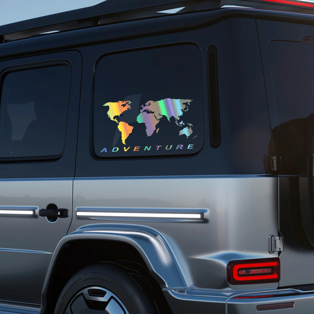 Laptop Accessories World - Dünya Haritası Macera Araba Sticker Oto