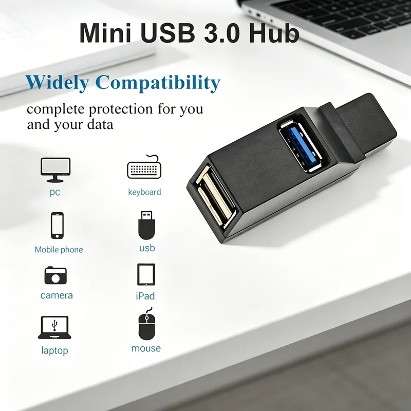 Laptop Accessories And Gadgets - USB 3.0 2.0 Döndürülebilir 3 Bağlantı