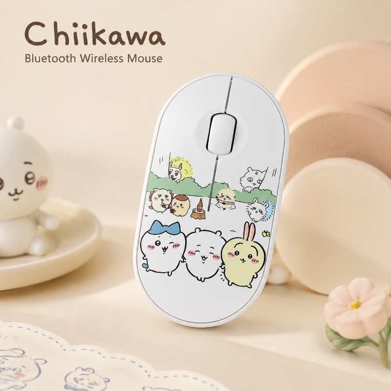 Laptop Editing Accessories - Sevimli Chiikawa Bluetooth Kablosuz Fare Çift
